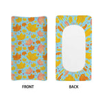 Pastel Maple Leaves Pattern Print Changing Pad Cover