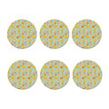Pastel Maple Leaves Pattern Print Coaster Set