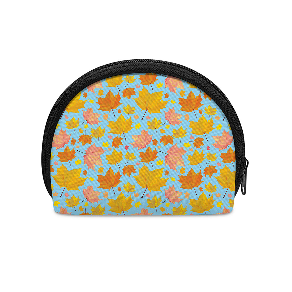 Pastel Maple Leaves Pattern Print Coin Purse