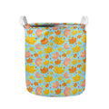 Pastel Maple Leaves Pattern Print Collapsible Laundry Basket