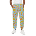Pastel Maple Leaves Pattern Print Cotton Sweatpants