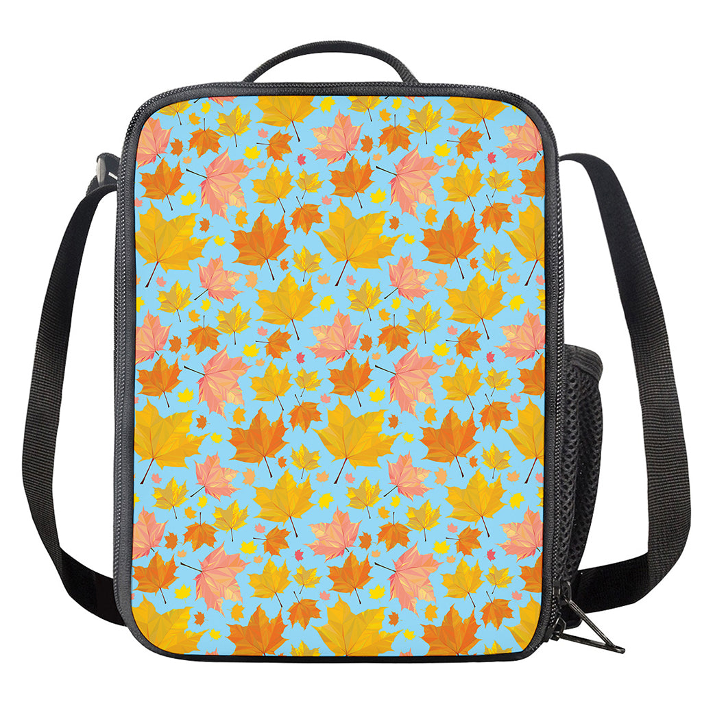 Pastel Maple Leaves Pattern Print Crossbody Lunch Bag