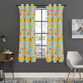 Pastel Maple Leaves Pattern Print Grommet Curtain Panels