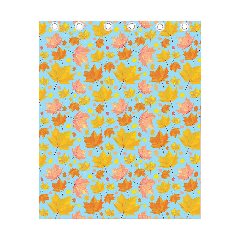 Pastel Maple Leaves Pattern Print Curtain