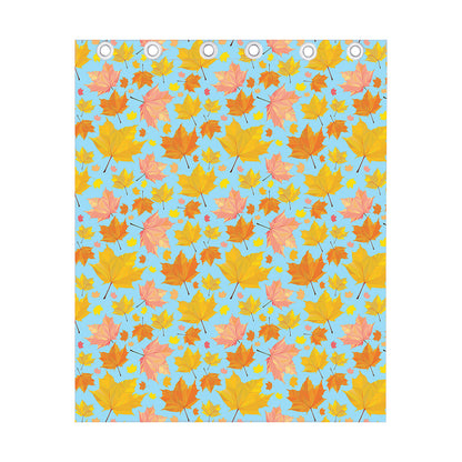 Pastel Maple Leaves Pattern Print Curtain