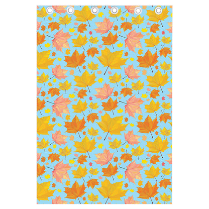 Pastel Maple Leaves Pattern Print Curtain