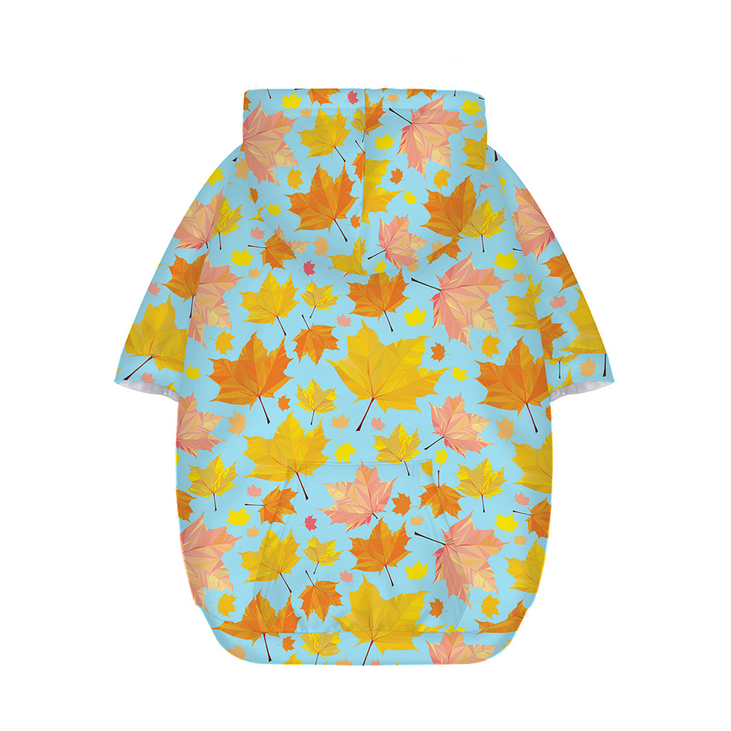Pastel Maple Leaves Pattern Print Dog Zip Up Hoodie