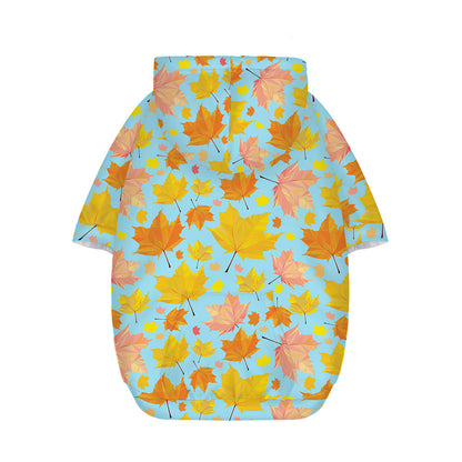 Pastel Maple Leaves Pattern Print Dog Zip Up Hoodie