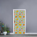 Pastel Maple Leaves Pattern Print Door Sticker