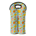 Pastel Maple Leaves Pattern Print Double Neoprene Wine Tote