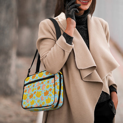 Pastel Maple Leaves Pattern Print Double Strap Bible Bag