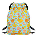 Pastel Maple Leaves Pattern Print Drawstring Backpack