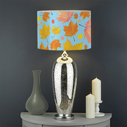 Pastel Maple Leaves Pattern Print Drum Lamp Shade