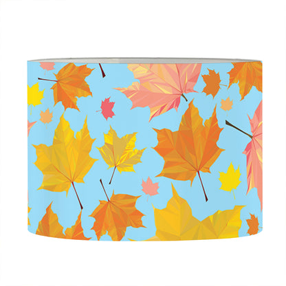 Pastel Maple Leaves Pattern Print Drum Lamp Shade