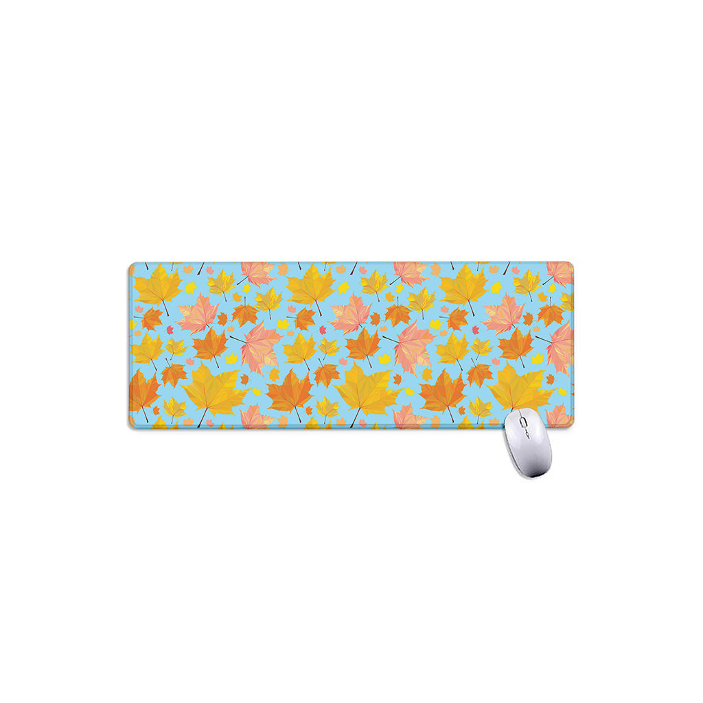 Pastel Maple Leaves Pattern Print Extended Mouse Pad
