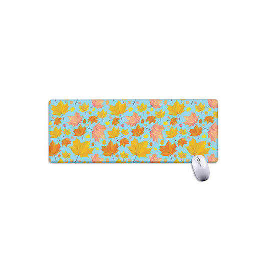 Pastel Maple Leaves Pattern Print Extended Mouse Pad