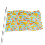 Pastel Maple Leaves Pattern Print Flag