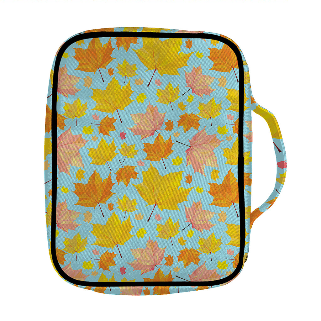 Pastel Maple Leaves Pattern Print Front Pocket Bible Bag