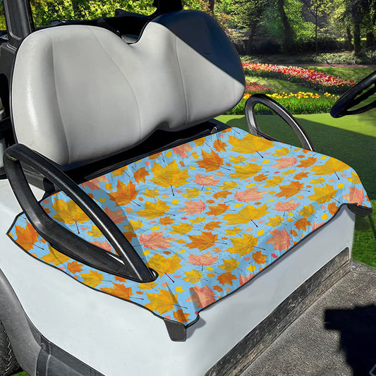 Pastel Maple Leaves Pattern Print Golf Cart Seat Cover