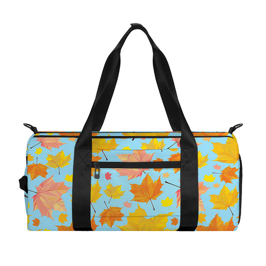 Pastel Maple Leaves Pattern Print Gym Bag