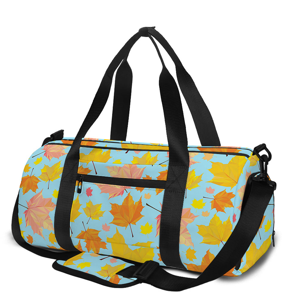 Pastel Maple Leaves Pattern Print Gym Bag
