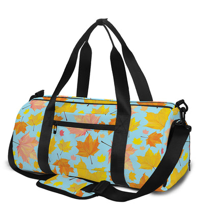 Pastel Maple Leaves Pattern Print Gym Bag