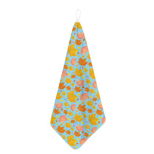 Pastel Maple Leaves Pattern Print Hand Towel