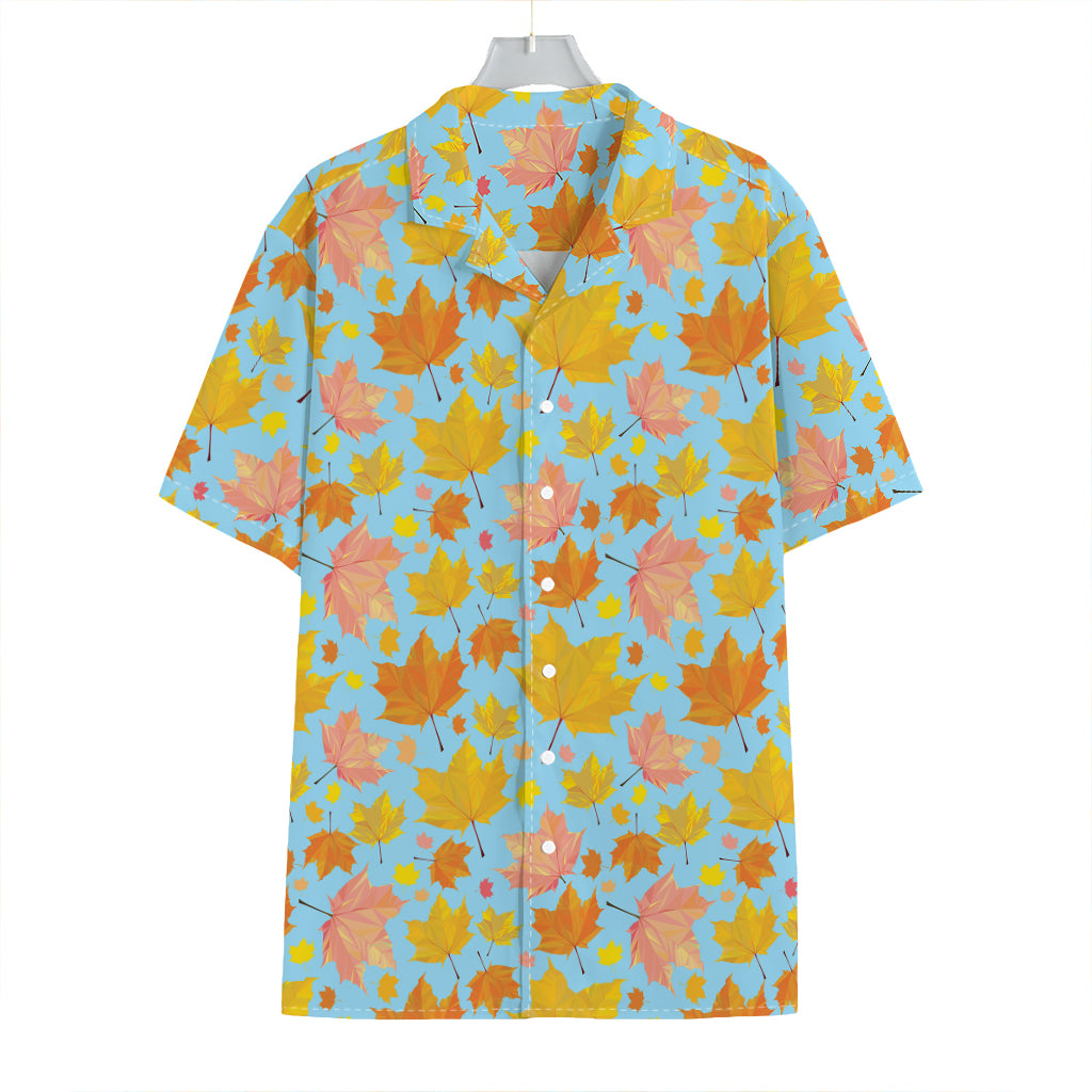 Pastel Maple Leaves Pattern Print Hawaiian Shirt