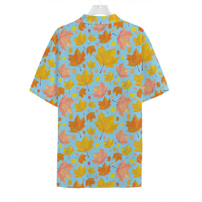 Pastel Maple Leaves Pattern Print Hawaiian Shirt