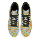 Pastel Maple Leaves Pattern Print High Top Leather Sneakers
