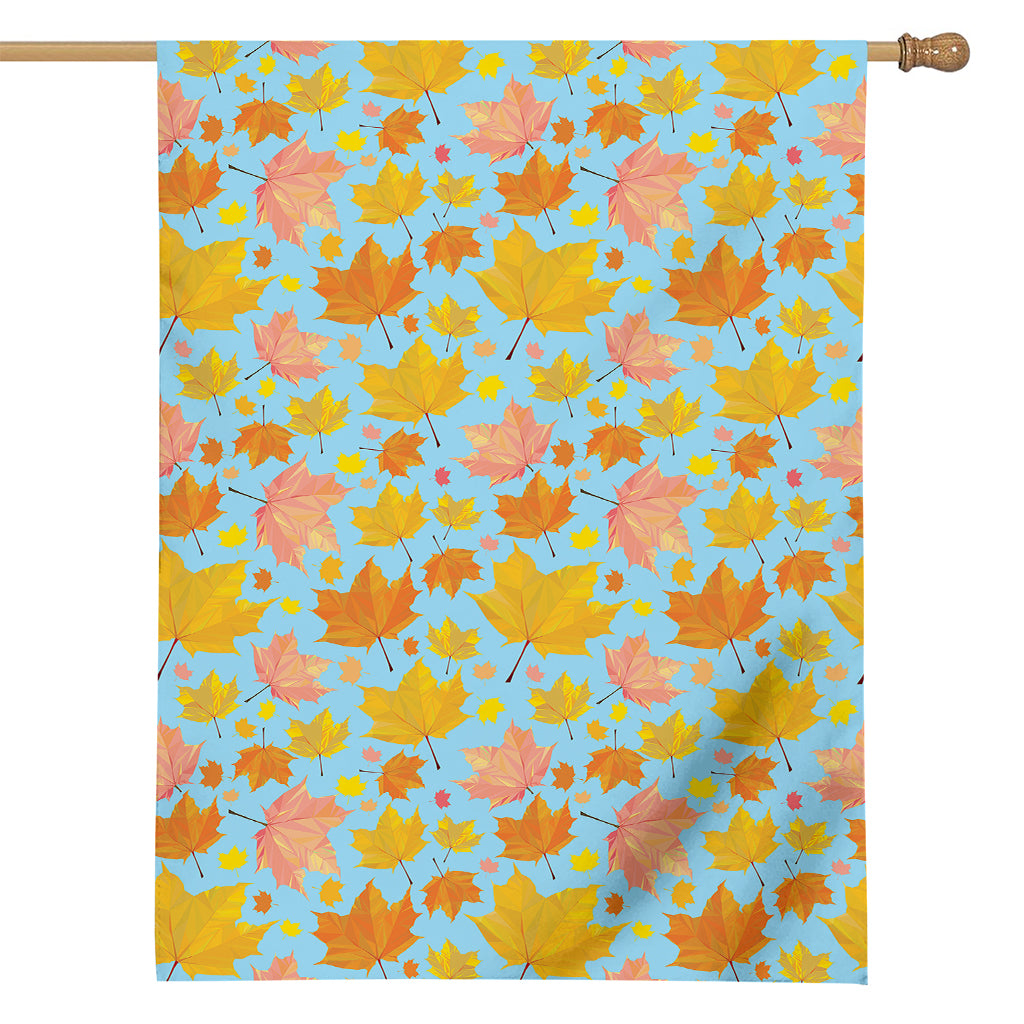 Pastel Maple Leaves Pattern Print House Flag