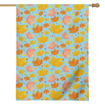 Pastel Maple Leaves Pattern Print House Flag