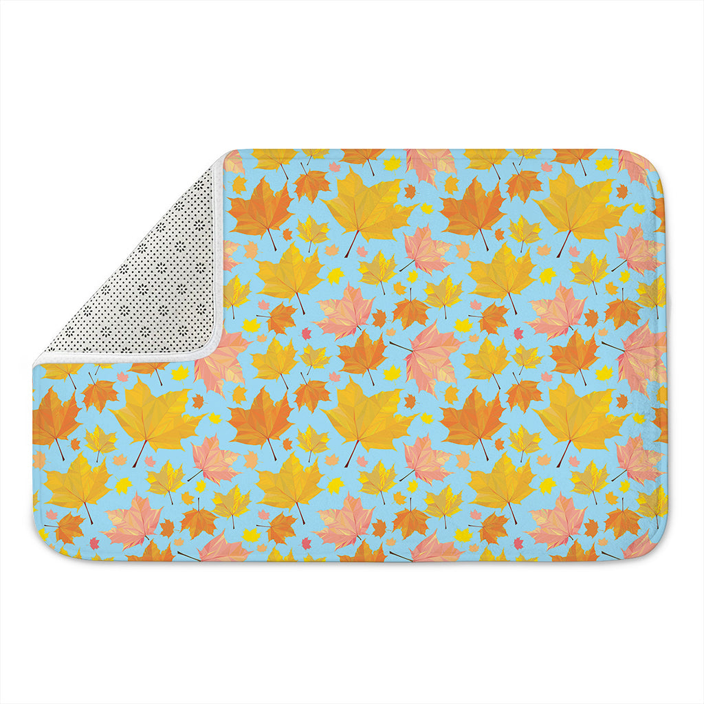 Pastel Maple Leaves Pattern Print Indoor Door Mat