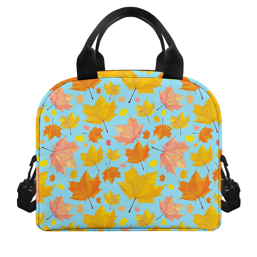 Pastel Maple Leaves Pattern Print Insulated Lunch Bag