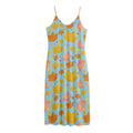 Pastel Maple Leaves Pattern Print Jersey Midi Cami Dress