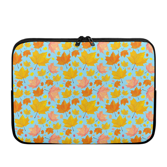 Pastel Maple Leaves Pattern Print Laptop Sleeve