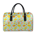 Pastel Maple Leaves Pattern Print Leather Duffel Bag