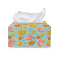 Pastel Maple Leaves Pattern Print Leather Tissue Box Cover