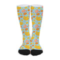 Pastel Maple Leaves Pattern Print Long Socks