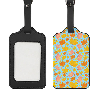 Pastel Maple Leaves Pattern Print Luggage Tag
