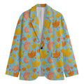 Pastel Maple Leaves Pattern Print Men's Blazer