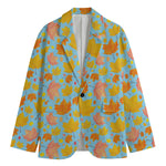 Pastel Maple Leaves Pattern Print Men's Cotton Blazer