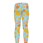Pastel Maple Leaves Pattern Print Men's leggings