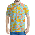 Pastel Maple Leaves Pattern Print Men's Polo Shirt