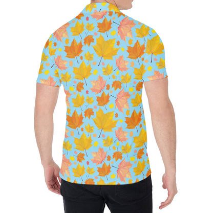 Pastel Maple Leaves Pattern Print Men's Shirt