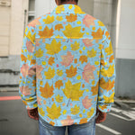 Pastel Maple Leaves Pattern Print Men's Shirt Jacket