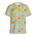 Pastel Maple Leaves Pattern Print Men's Athletic T-Shirt