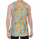 Pastel Maple Leaves Pattern Print Men's Velvet Tank Top