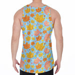 Pastel Maple Leaves Pattern Print Men's Velvet Tank Top