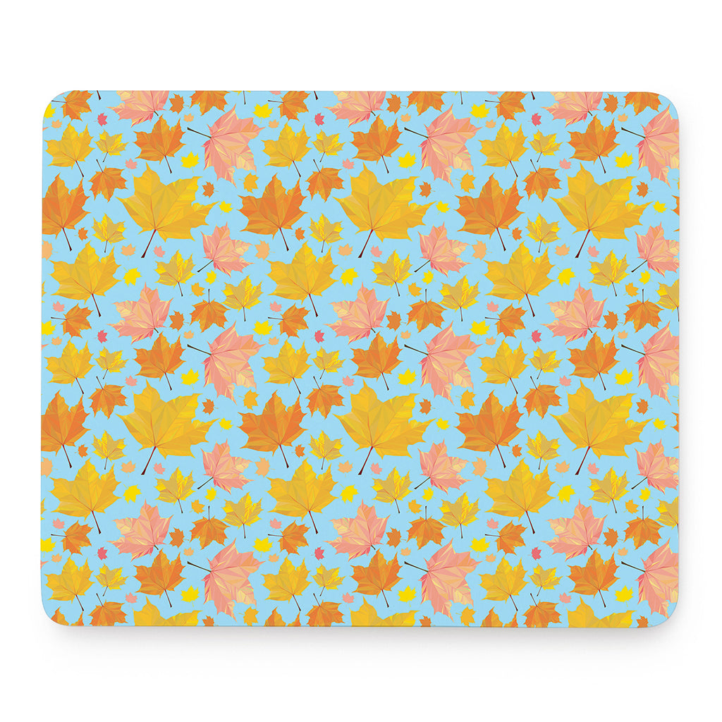 Pastel Maple Leaves Pattern Print Mouse Pad